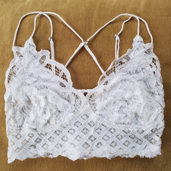 FREE PEOPLE ll White Adella Bralette - Picture 1 of 3